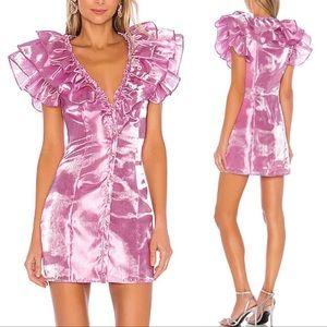 Majorelle Oaklyn Ruffle Organza Mini Dress in Princess Pink Sz Medium